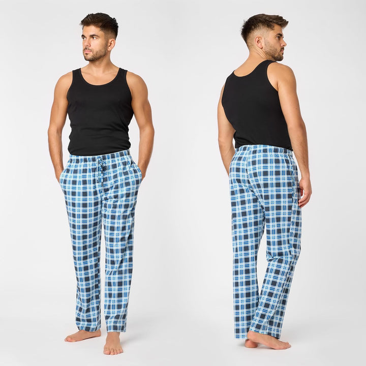 Timone Herren Schlafanzugshose Lang Pyjamahose aus Baumwolle Freizeithose Schlafhose Loungewearhose