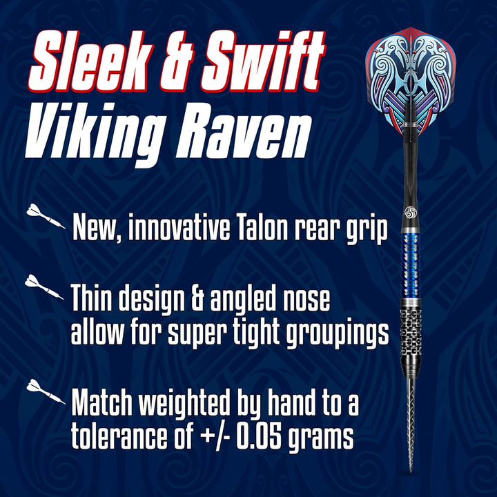 Shot! Darts Viking Raven 90% Tungsten Pro Throwing Darts Steel Tip Set Professional Made in New Zeal