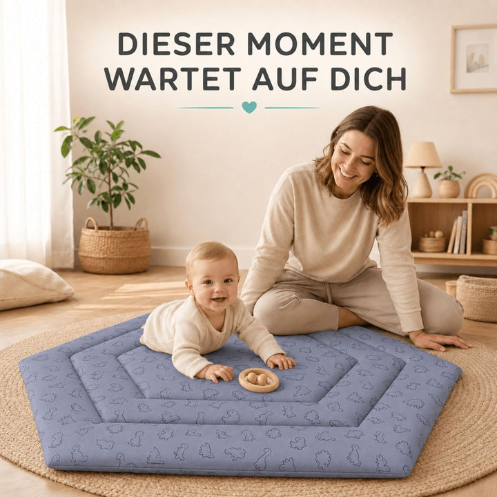 Fillikid Einlage Laufstall 6-eckig Exklusiv | Krabbeldecke Laufgitter 124 cm | Schutzeinlage Laufgit