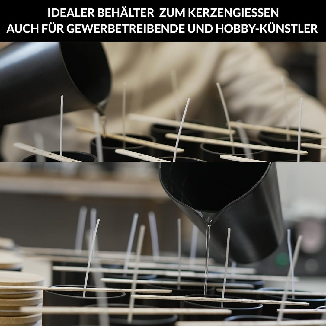 22Feels 10x (295ml) EU-REACH-GEPRÜFT Premium Kerzengläser Matt-Schwarz Hitzebeständig Luftdicht mit