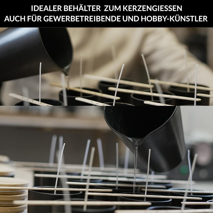22Feels 20x (295ml) EU-REACH-GEPRÜFT Premium Kerzengläser Matt-Schwarz Hitzebeständig Luftdicht mit