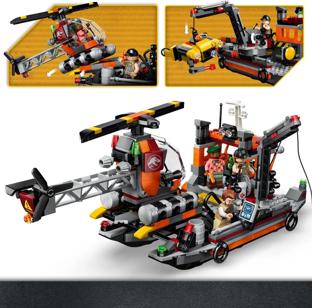 LEGO Jurassic World Mosasaurier-Angriff auf das Boot - Bauspielzeug - Spielset für Rollenspiele mit