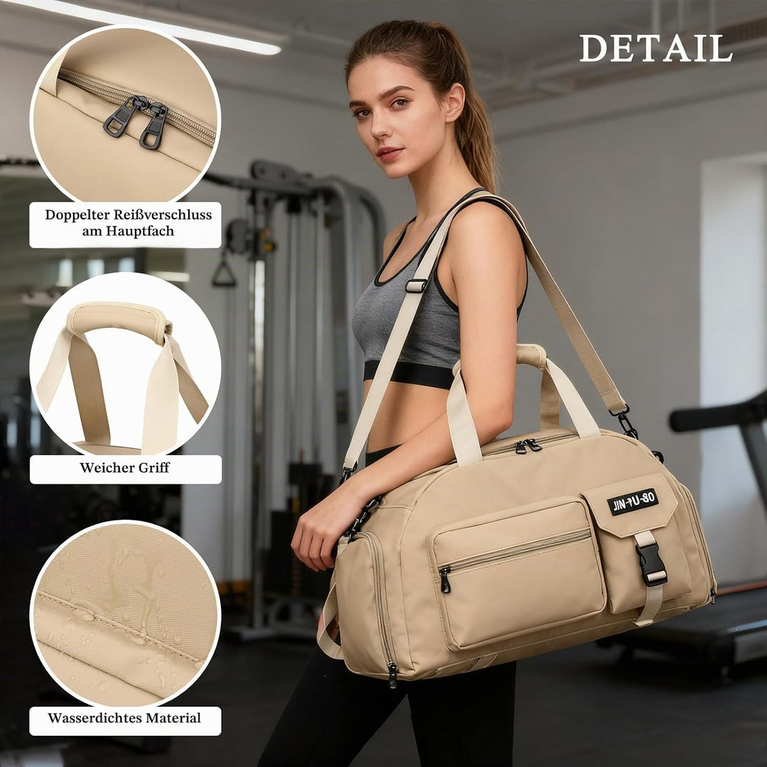 Sporttasche Damen Herren Reisetasche, Sportrucksack Kleine Gym Duffer Bag Sport Tasche Weekender Bag