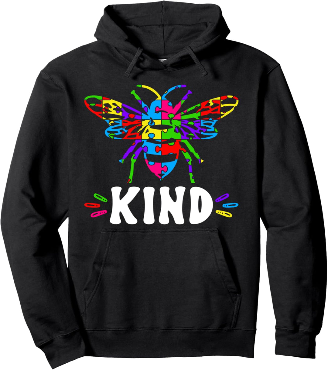 Bee Kind Autismus Child Be Kind Autistisches Rätsel Pullover Hoodie