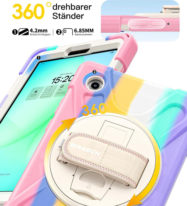 BRAECN für Galaxy Tab A11 Hülle - Samsung Tablet A11 8.7 Zoll 2025 Bunt | Stossfeste Schutzhülle mit