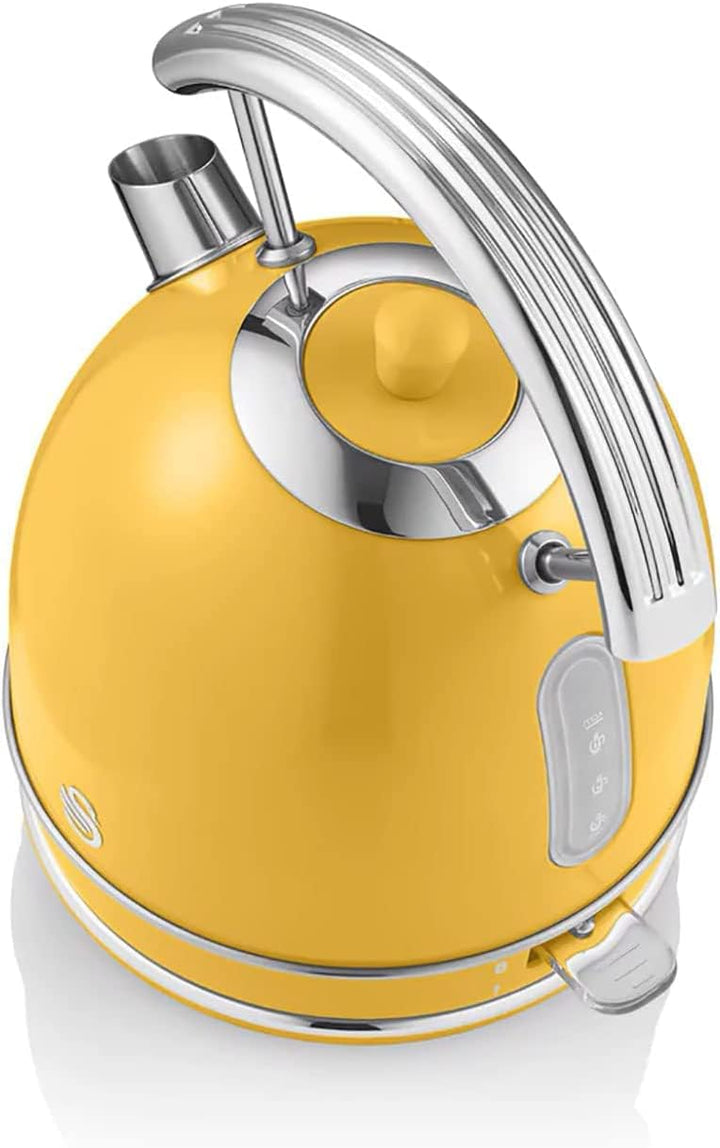 Swan Retro Elektrischer Wasserkocher 1,8 Liter, Vintage Design, Abschaltautomatik Strix Controller,