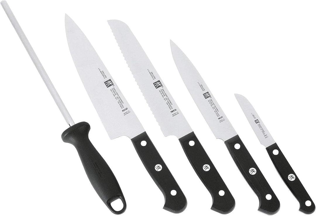 Zwilling Messerblock Gourmet 6 teilig, Edelstahl, Silber/Schwarz, 38 x 28 x 28 cm, 6-Einheiten
