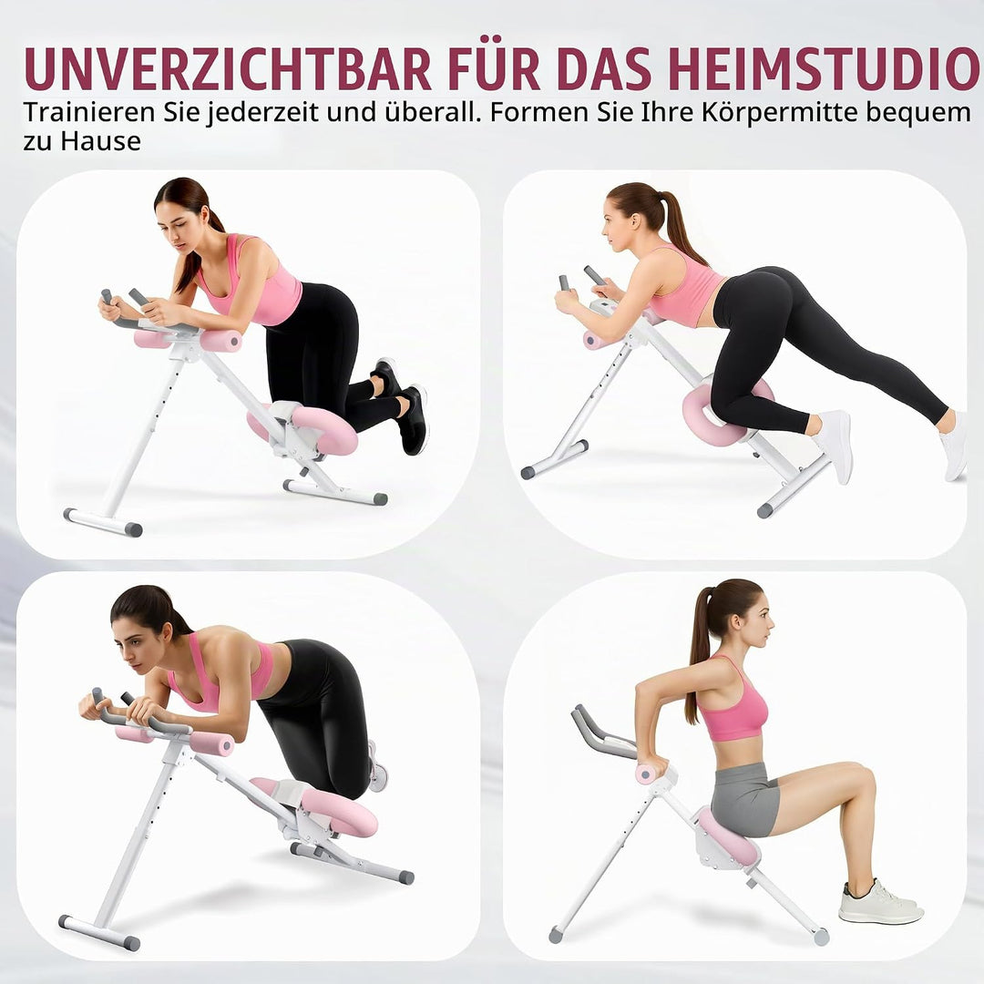 bauchtrainer für zuhause, Verstellbarer Bauchtrainer mit LCD-Monitor, zusammenklappbares Bauchmuskel