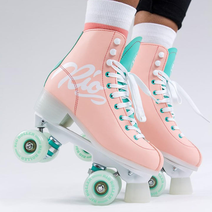 Rio Roller Script Rollschuh 2018 Peach/Green UK3J EU35.5 US4, UK3J EU35.5 US4