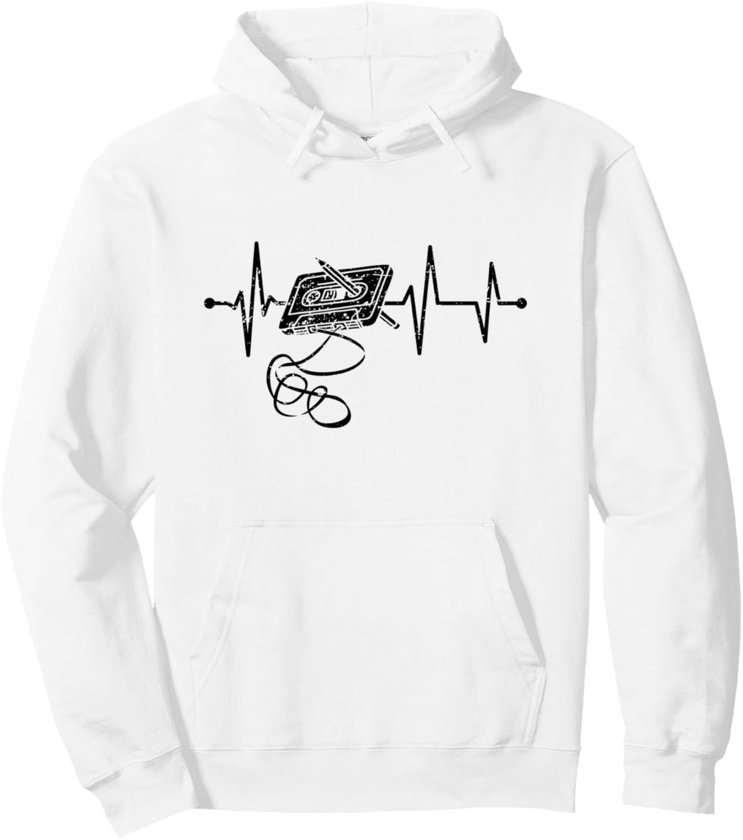 Retro Musik Kassette Herzschlag Vintage Mixtape Pullover Hoodie