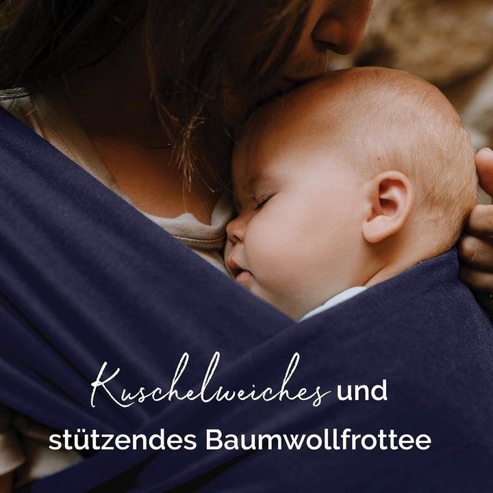 Boba Babytragetuch ab Geburt bis 15 kg - Kuschelweiches & Stützendes Baumwollfrottee, Tragetuch Baby