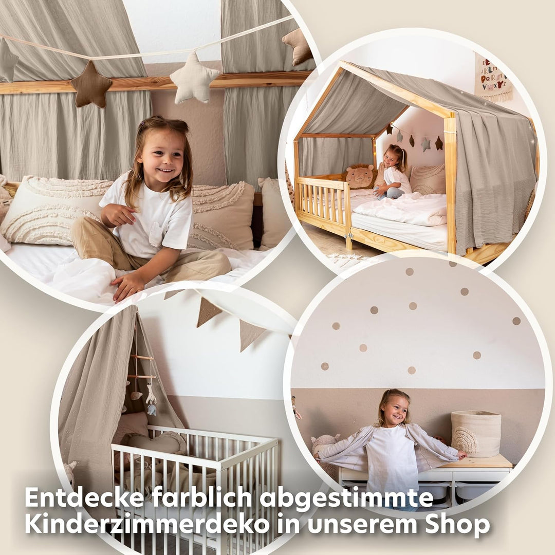 lilimaus Baldachin Kinderzimmer [in 12 Farben] - Betthimmel aus 100% Baumwolle Musselin Handmade für