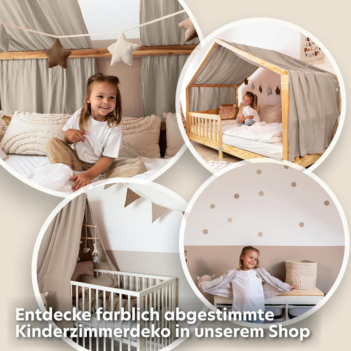 lilimaus Baldachin Kinderzimmer [in 12 Farben] - Betthimmel aus 100% Baumwolle Musselin Handmade für