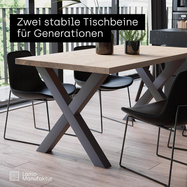 LAMO Manufaktur Tischbeine für Esstisch | Schreibtisch, Mark Light | Vierkantprofil 60x60 mm, Tischg