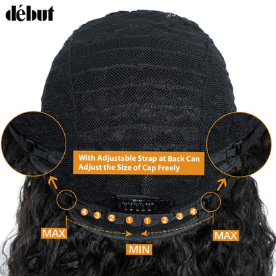 DÉBUT kurze lockige Perücke Ombre Perücke mit Pony Curl Fringe menschenähnliche perücke für Frauen 1
