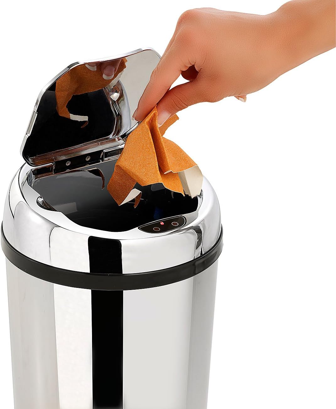 infactory Mülleimer: Abfalleimer mit Hand-Bewegungssensor und Edelstahl-Korpus, 3 Liter (Mülleimer m