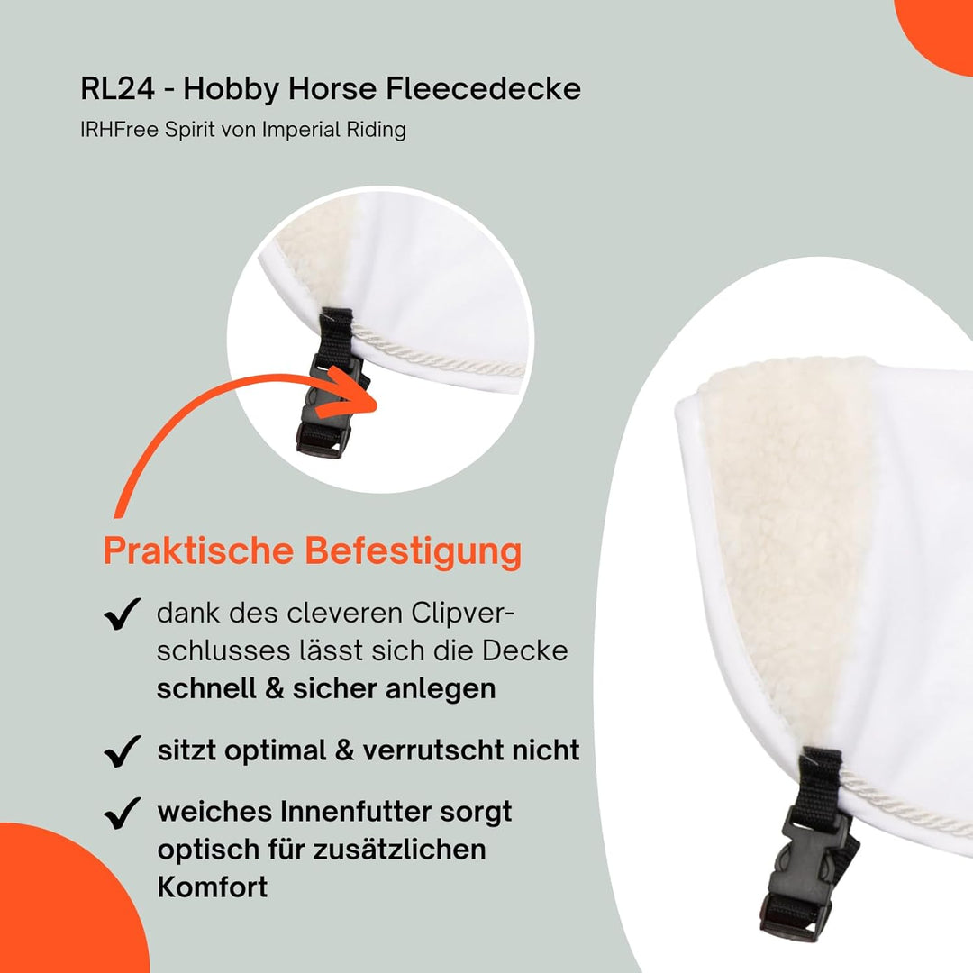 RL24 - Hobby Horse Fleecedecke IRHFree Spirit von Imperial Riding – Spielzeug Pferdedecke mit Pelzkr