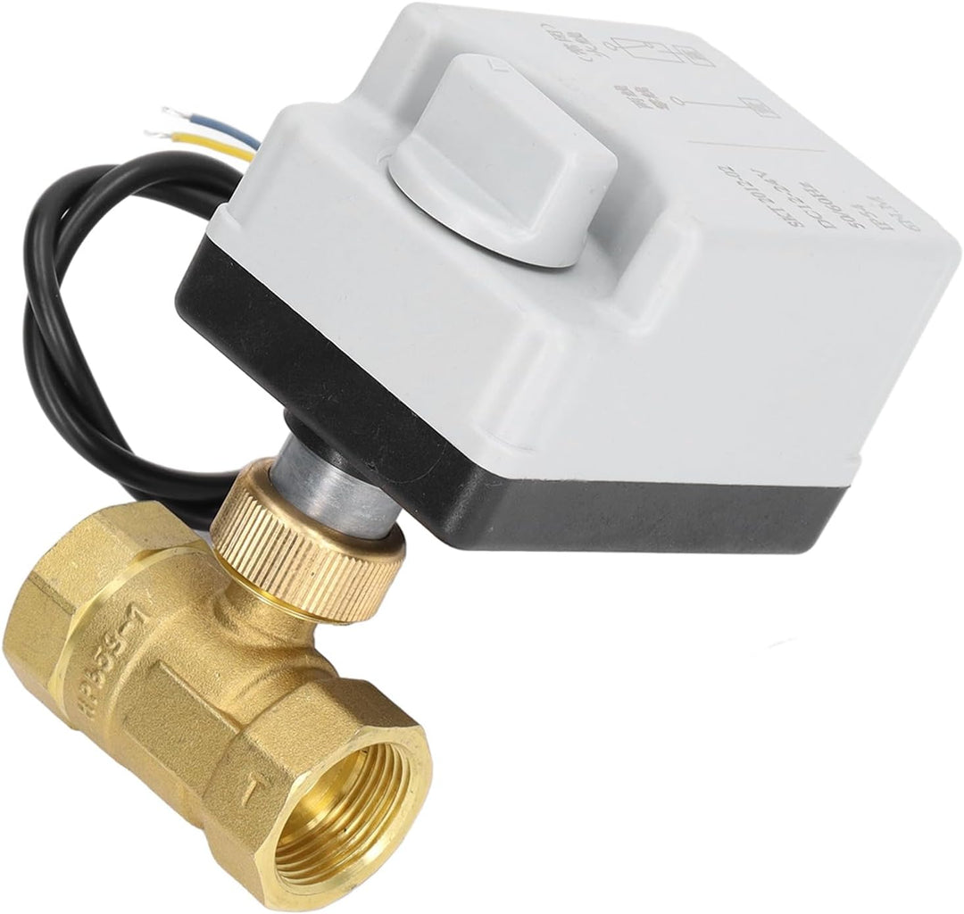 12-24 VDC Motorisierter Kugelhahn, 3/4" Normal Geschlossenes Elektrisches Ventil, Gerades Messingven