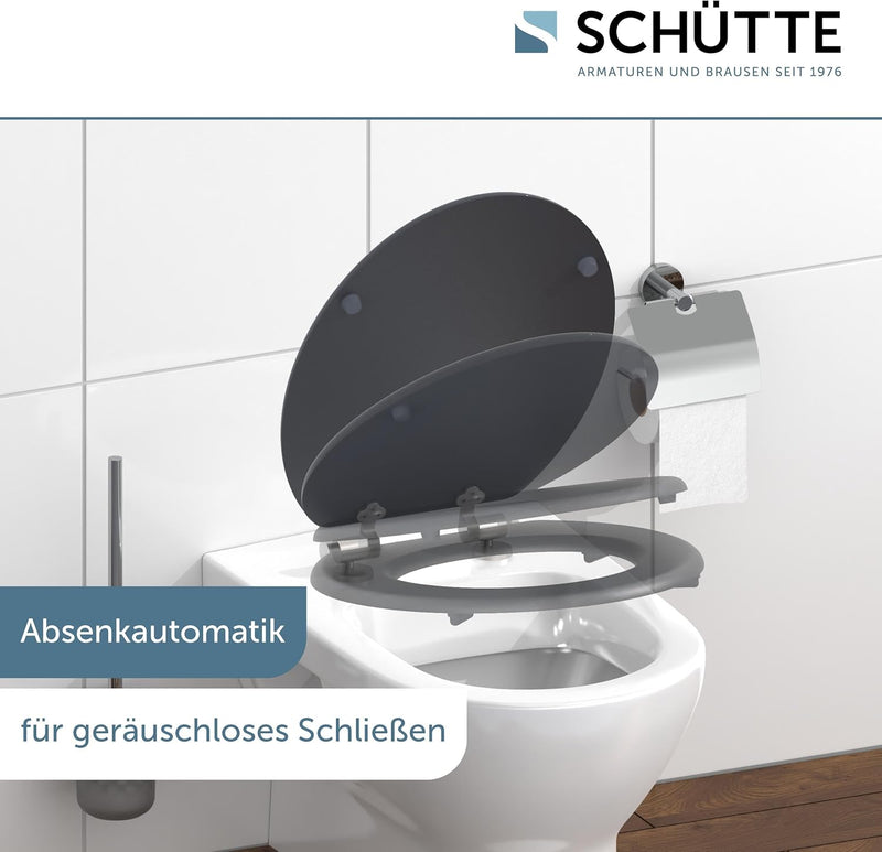 SCHÜTTE WC-Sitz SPIRIT mit Absenkautomatik aus Holz, Toilettendeckel aus MDF, Holzkern Toilettensitz