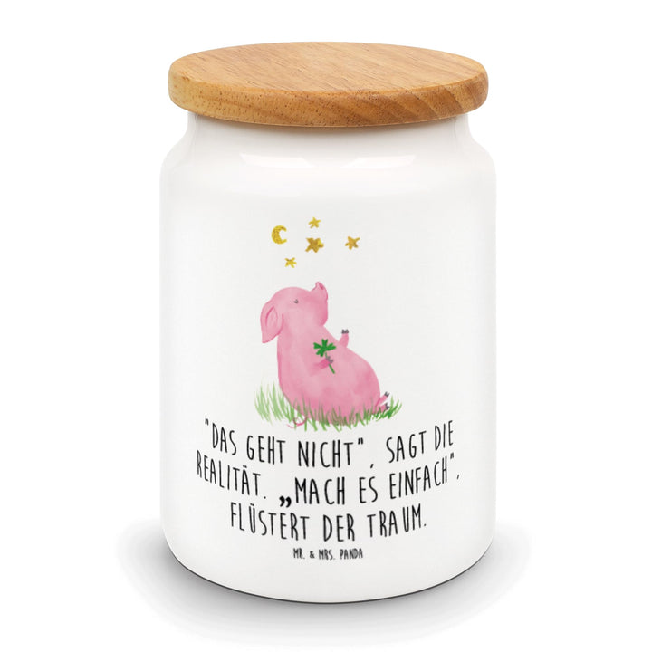 Mr. & Mrs. Panda behälter Schwein Glück - Geschenk, Lustige Sprüche, Glücksbringer, Kaffeedose, Dose