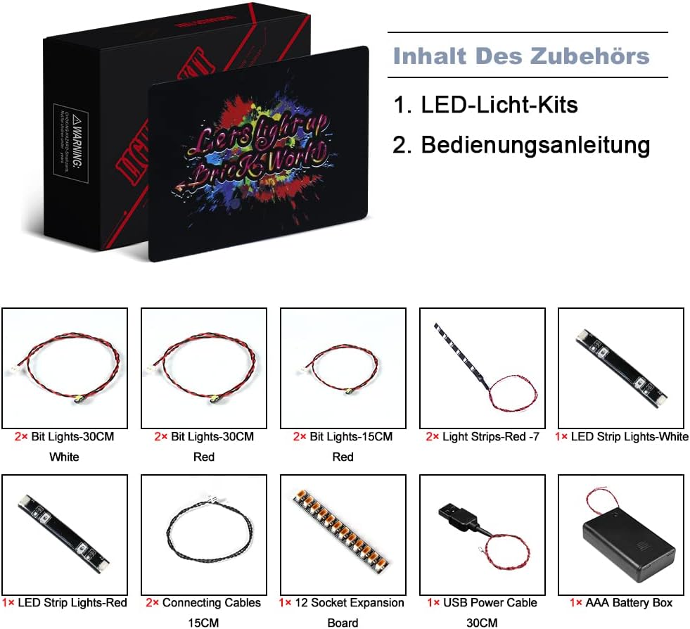 BrickBling Led Beleuchtungsset für Lego Technic Ford Mustang Shelby GT500, Dekorationsbeleuchtungsse