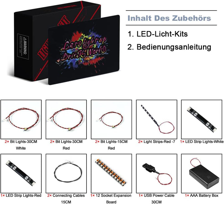 BrickBling Led Beleuchtungsset für Lego Technic Ford Mustang Shelby GT500, Dekorationsbeleuchtungsse