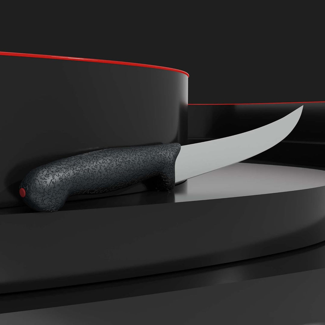 GIESSER seit 1776 - Made in Germany - Hautmesser rutschfest PrimeLine, Klinge 25 cm, schwarz, scharf