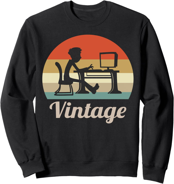 Home Office Programmierer Computer Nerd Lustig Vintage Retro Sweatshirt