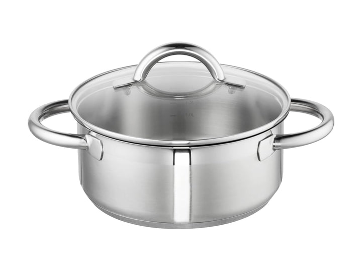 Schulte-Ufer 65009-20 Bratentopf mit Glasdeckel Loop, 20 cm, Edelstahl