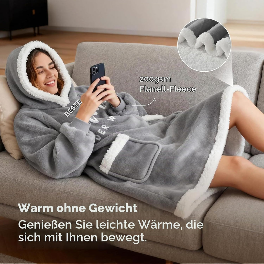 Geschenke für Mama, Beste Mama Decke mit ärmeln - Weihnachtsgeschenke für Mama, Mama Geschenk von To
