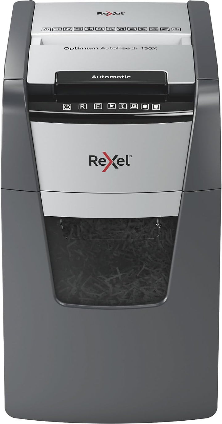 Rexel Optimum AutoFeed+ 130X Automatischer Aktenvernichter CH, 130 Blatt, Sicherheitsstufe P4, Parti