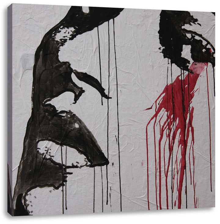 Pixxprint Abstrakt Frau, Format: 70x70 auf Leinwand, XXL riesige Bilder fertig gerahmt mit Keilrahme