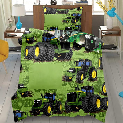 DASIAUTOEM Traktor Kinderbettwäsche, 100x135 Baby Bettwäsche Komplettset, Mit Traktor-Motiven und In