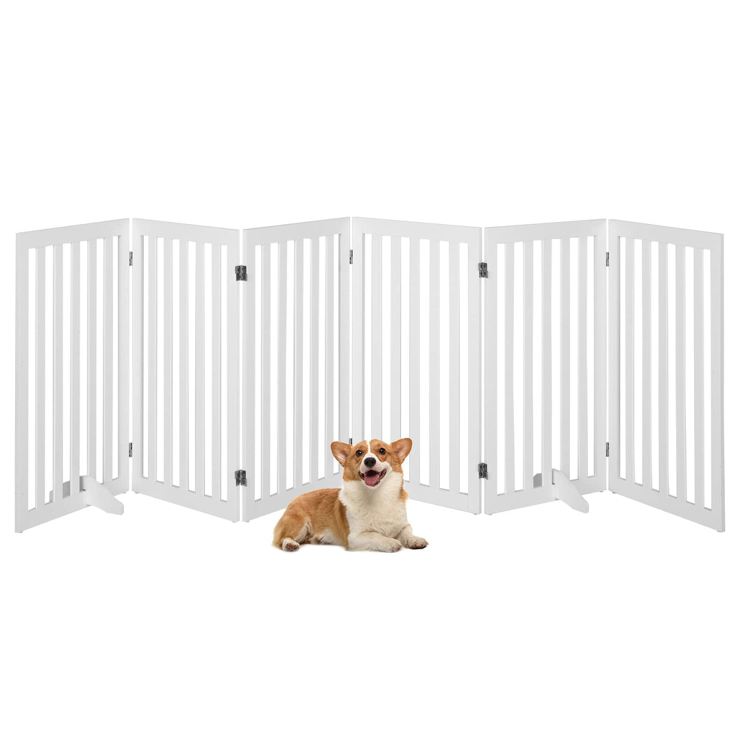 COSTWAY Absperrgitter Hunde 89cm Hoch, Schutzgitter Holz, Kindergitter klappbar, Treppengitter Hunde
