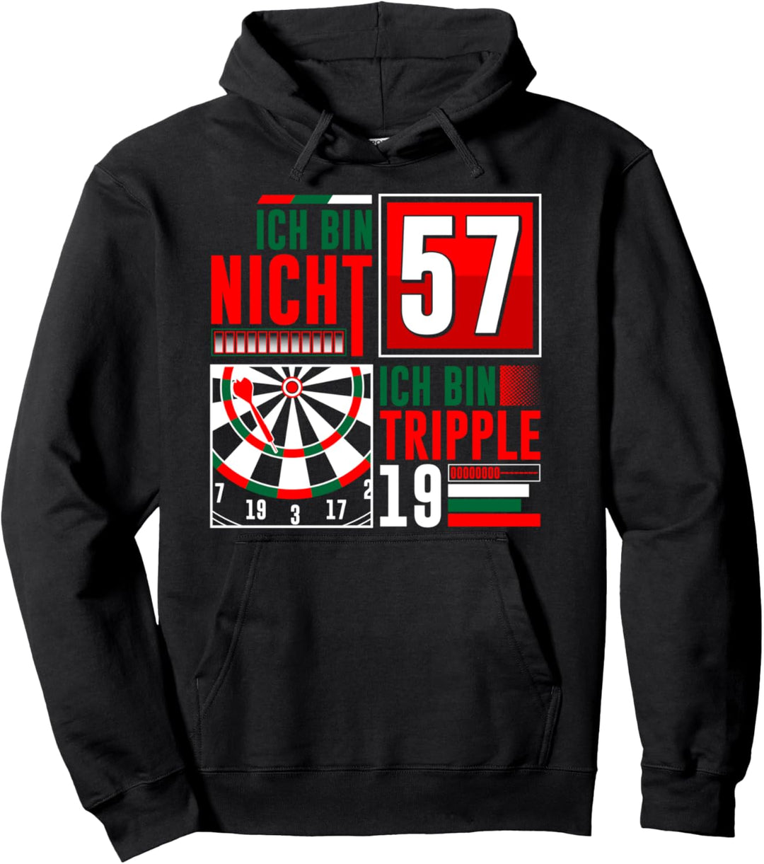 57. Geburtstag Dart Lustiger Spruch Darts Sprüche Tripple 19 Pullover Hoodie