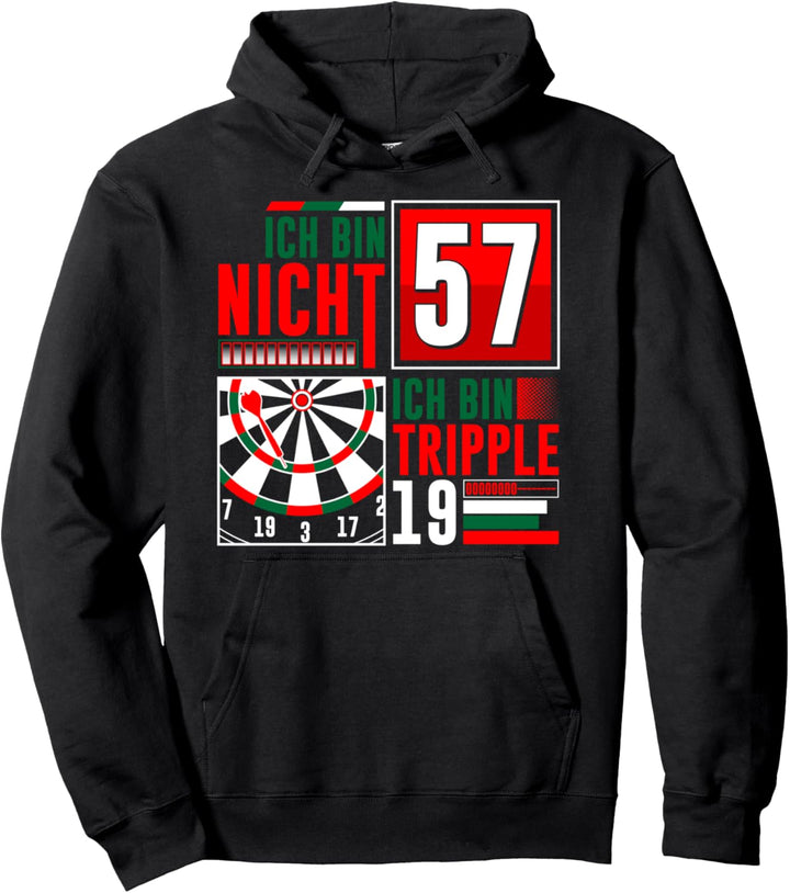 57. Geburtstag Dart Lustiger Spruch Darts Sprüche Tripple 19 Pullover Hoodie