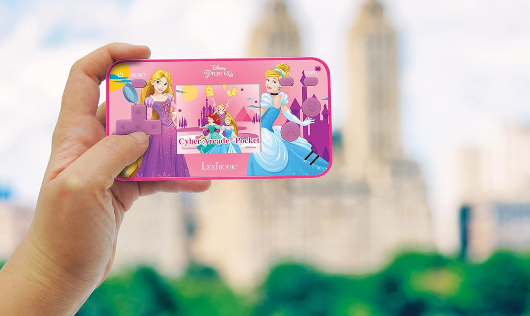 Lexibook JL1895DP Disney's Princesses Cyber Arcade Pocket Tragbare Spielkonsole, 150 Gaming, LCD, Ba
