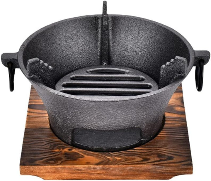 Carbon Ofen, 19.5cm*11.5cm Gusseisen Holzkohleherd, Herdplatte mit 1 Clip und 2 Tassen, Grillrost Gr