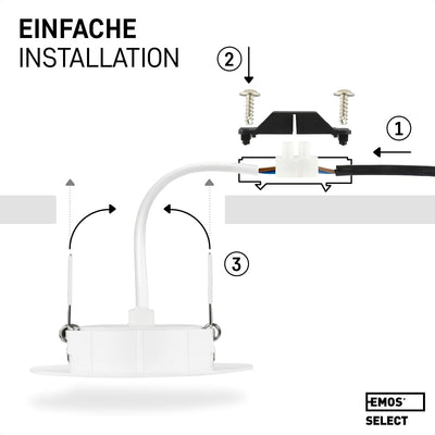 Emos LED Einbaustrahler 230V, 5W / 450lm, 50° schwenkbar, neutralweiss 4000k | Einbaustrahler LED Sp