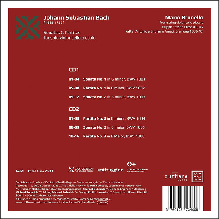Bach: Sonaten und Partiten (bearbeitet für Violoncello piccolo), Audio-CD
