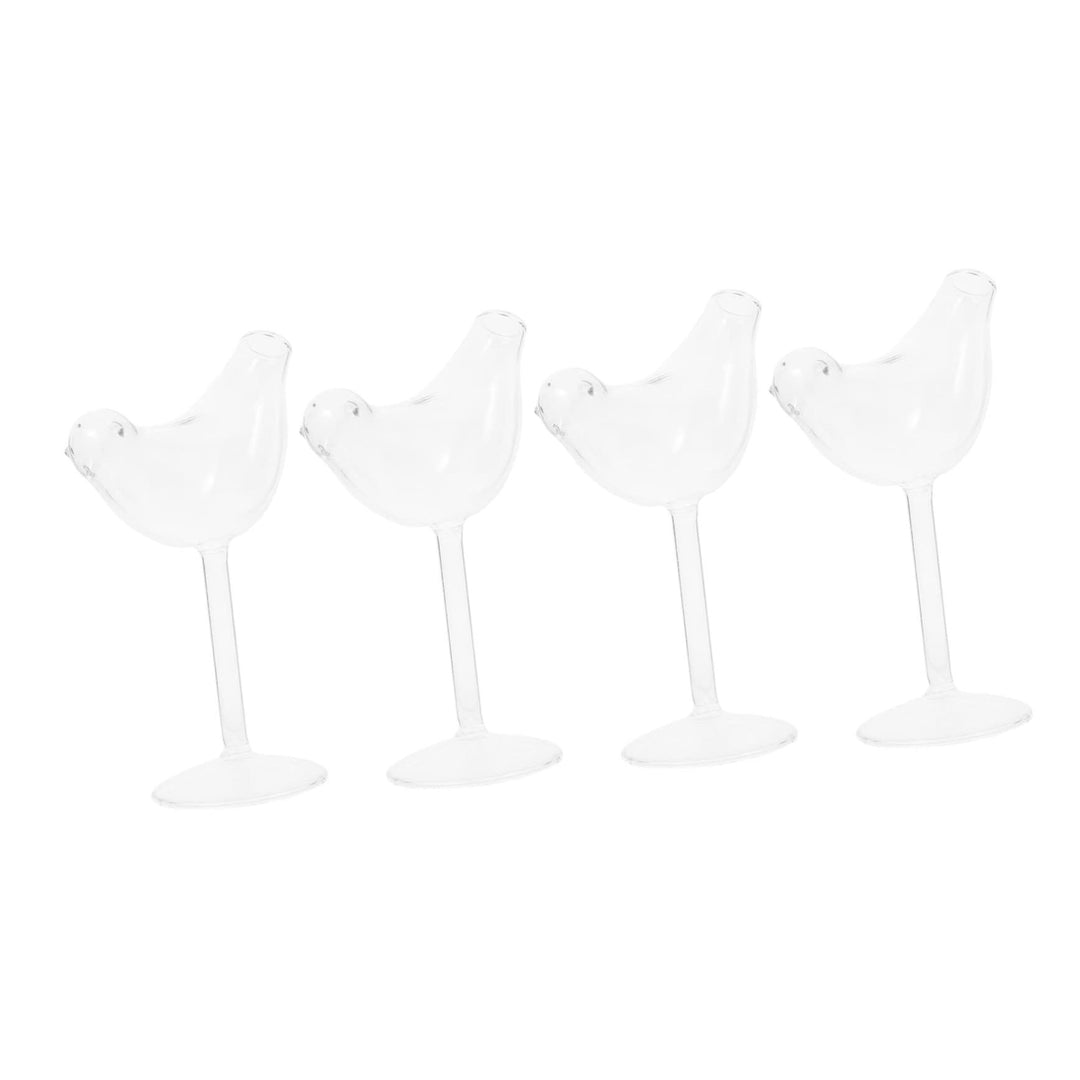 HEMOTON Weinflöten aus Glas, Vogelform, Cocktailglas, transparent, für Champagner, Wein, Trinkkelch,