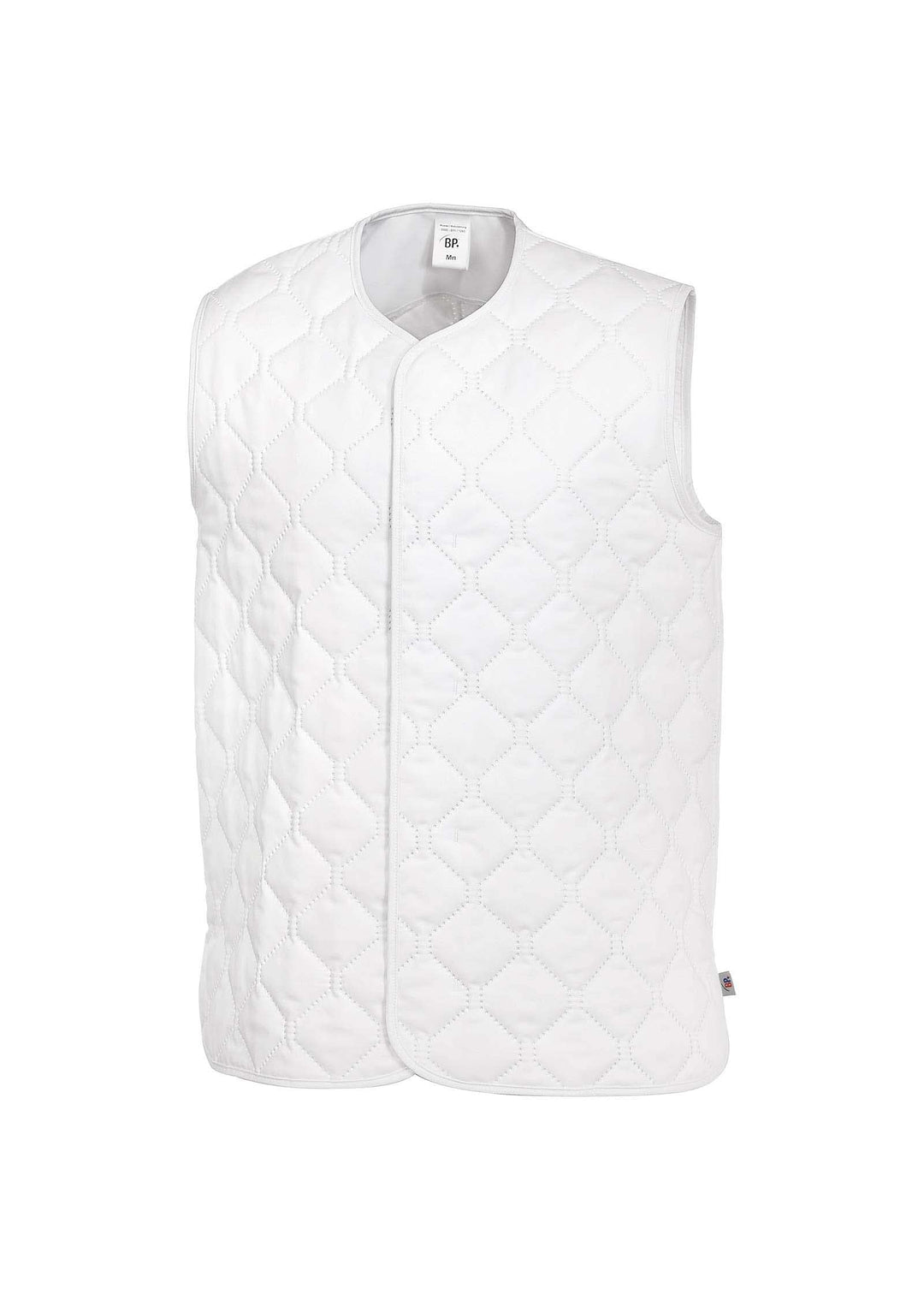BP 1683-665-21-Sn Unisex-Steppweste, Ärmellos, V-Ausschnitt, 500,00 g/m² Stoffmischung, weiss, Sn, S