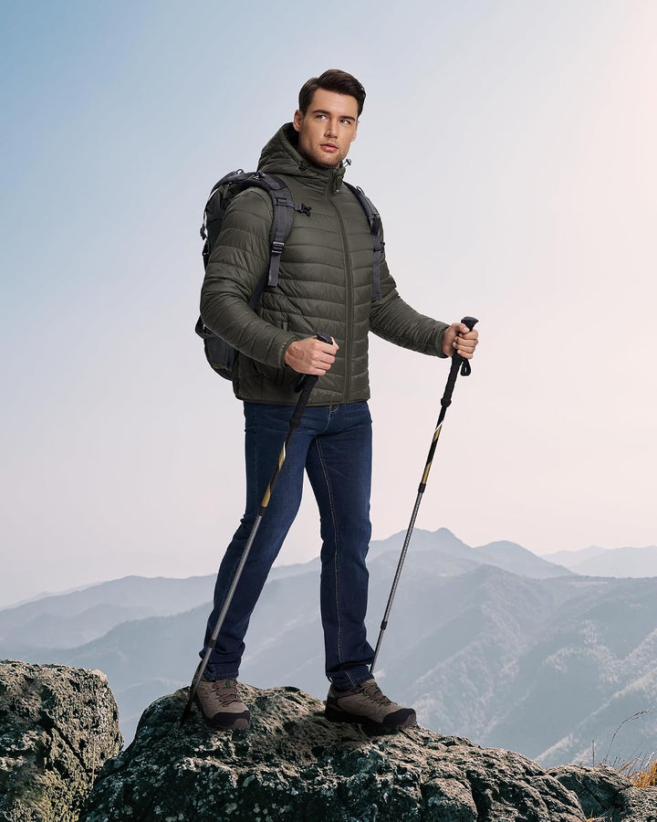 33,000ft Herren Leichte Steppjacke Outdoor Wasserbeständige Übergangsjacke Warme Winterjacke für Män