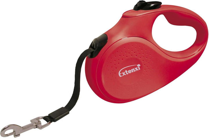 Extensi Hundeleine, einziehbar, bis 15 kg, Länge 5 m, Grösse S, ergonomischer und sicherer Griff rot