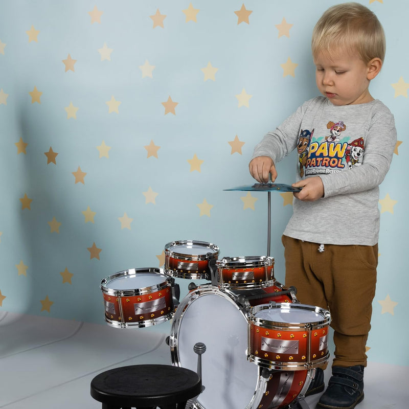 Schlagzeug für Kinder XL Bass 4 Trommeln Becken Hocker Drumsticks Drum-Set 22464