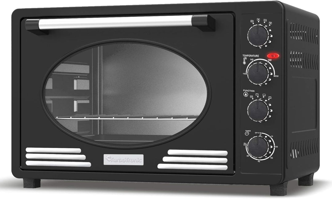 Turbotronic/Retro Minibackofen mit Umluft / 45l / schwarz, rot, blau, beige / 2000W, Mini Backofen,