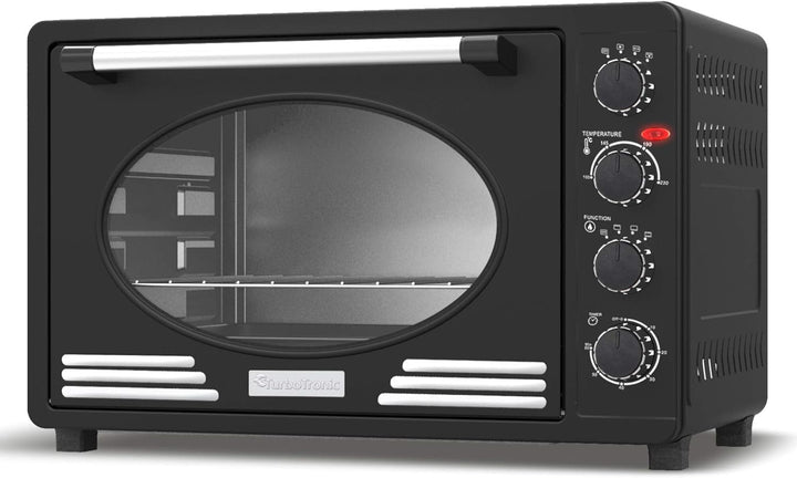 Turbotronic/Retro Minibackofen mit Umluft / 45l / schwarz, rot, blau, beige / 2000W, Mini Backofen,