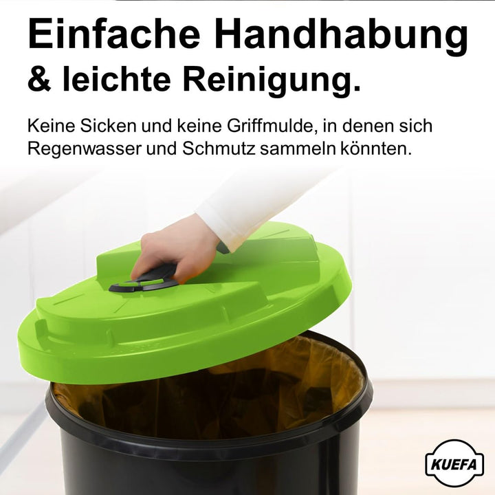 KUEFA BSC 60L Mülleimer, Müllsackständer, Gelber Sack Ständer inkl. Klemm-Ring für Müllbeutel, extra