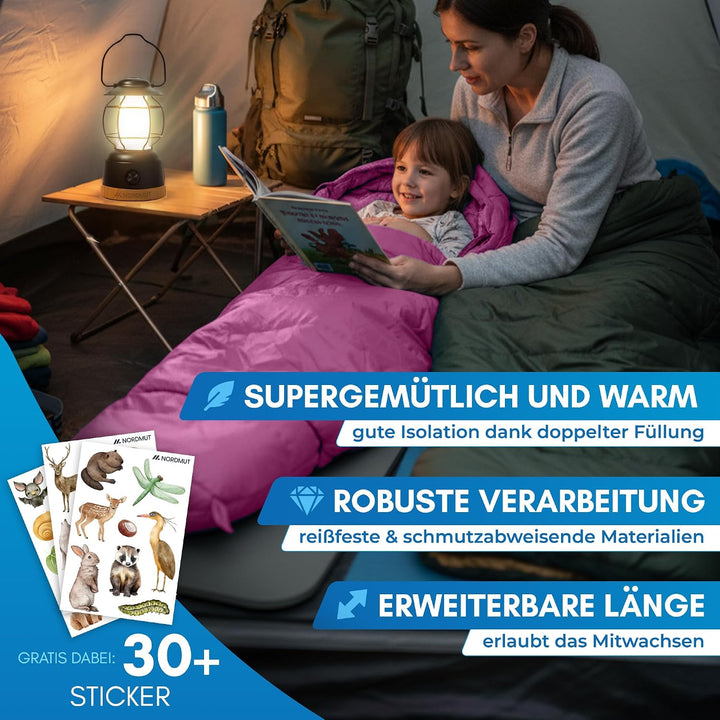 NORDMUT® Schlafsack Kinder mitwachsend für zuverlässigen Kälteschutz – Kinderschlafsack aus schadsto