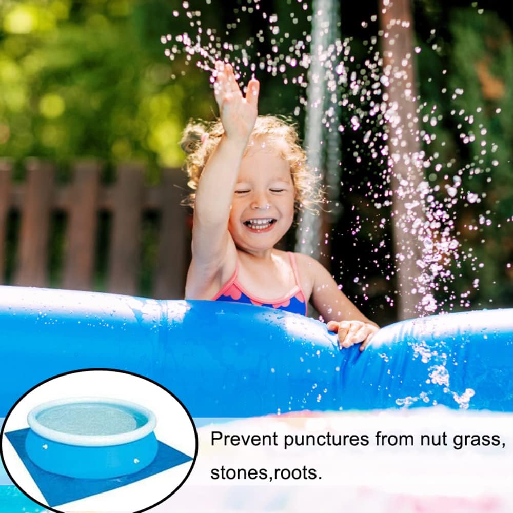 Ruolin Pool Bodenplane Blau, Wasserdichtes Poolunterlage Rechteckig Faltbares Bodenschutzmatte Schwi